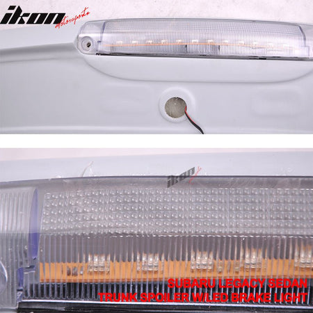 Fits 10-14 Legacy Sedan 4Dr Trunk Spoiler & LED Brake Light (FRP)