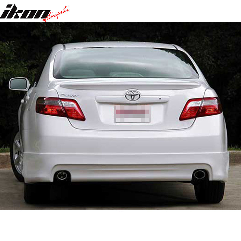 Trunk Spoiler Compatible With 2007-2011 Camry, Factory Style Primer Matte Black ABS Car Exterior Trunk Rear Wing Tail Roof Top Lid by IKON MOTORSPORTS, 2008 2009 2010