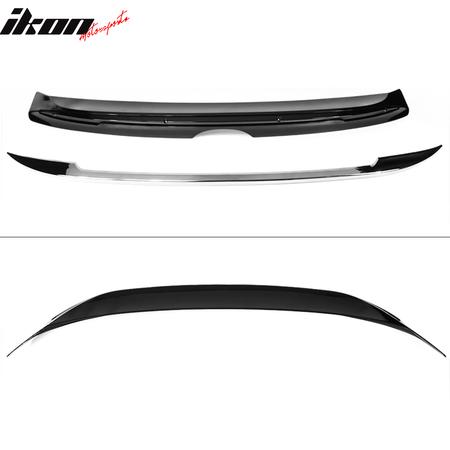 Fits 18-24 Toyota Camry MD Style Rear Trunk Spoiler Gloss Black W/Chrome Trim