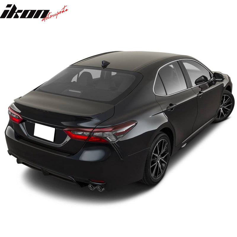 Trunk Spoiler Compatible With 2018-2024 Toyota Camry, Factory Style ABS Black Flush Mount Trunk Spoiler Wing Deck Boot Lid By IKON MOTORSPORTS