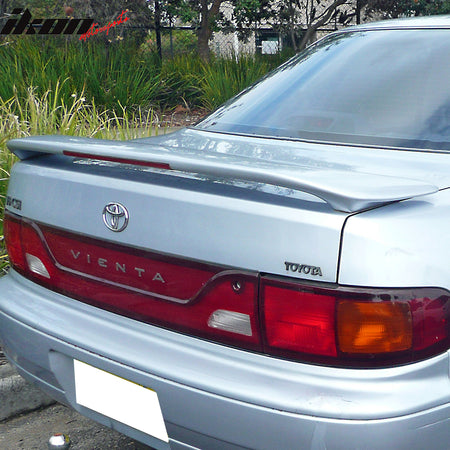 Trunk Spoiler Compatible With 1997-2001 Toyota Camry, Factory Style ABS Unpainted Black With Light Trunk Boot Lip Spoiler Wing Deck Lid By IKON MOTORSPORTS, 1998 1999 2000