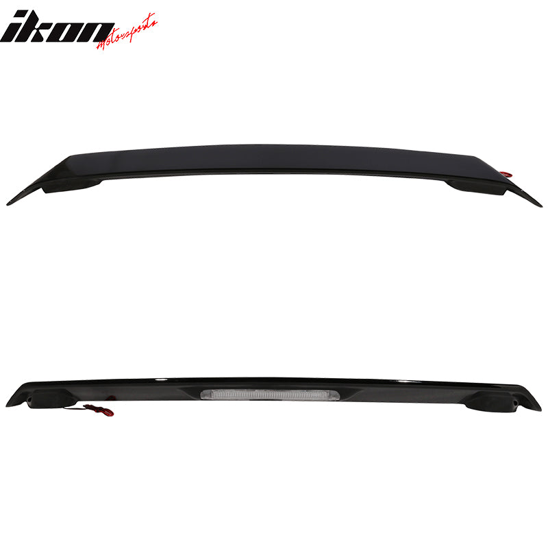 IKON MOTORSPORTS, Trunk Spoiler Compatible With 2009-2013 Toyota Corolla 4Dr Sedan, Rear Trunk Spoiler Wing Lip W/ Brake Light Bodykit Replacement ABS Painted #040 40 Super White II