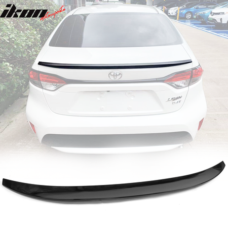 IKON MOTORSPORTS, Trunk Spoiler Compatible With 2020 - 2022 Toyota Corolla Sedan, IKON Style Rear Trunk Boot Lid Wing