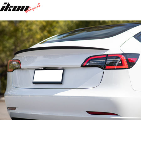 Fits 17-23 Tesla Model 3 OE Style Matte Carbon Fiber Rear Trunk Spoiler Wing