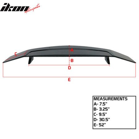 Universal 2 Post Rear Trunk Spoiler Wing Deck Lid Tail Trim Lip ABS Gloss Black