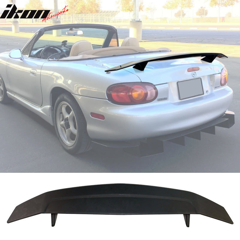 1999-2005 Mazda Miata Matte Black IKON Type A Rear Trunk Spoiler ABS