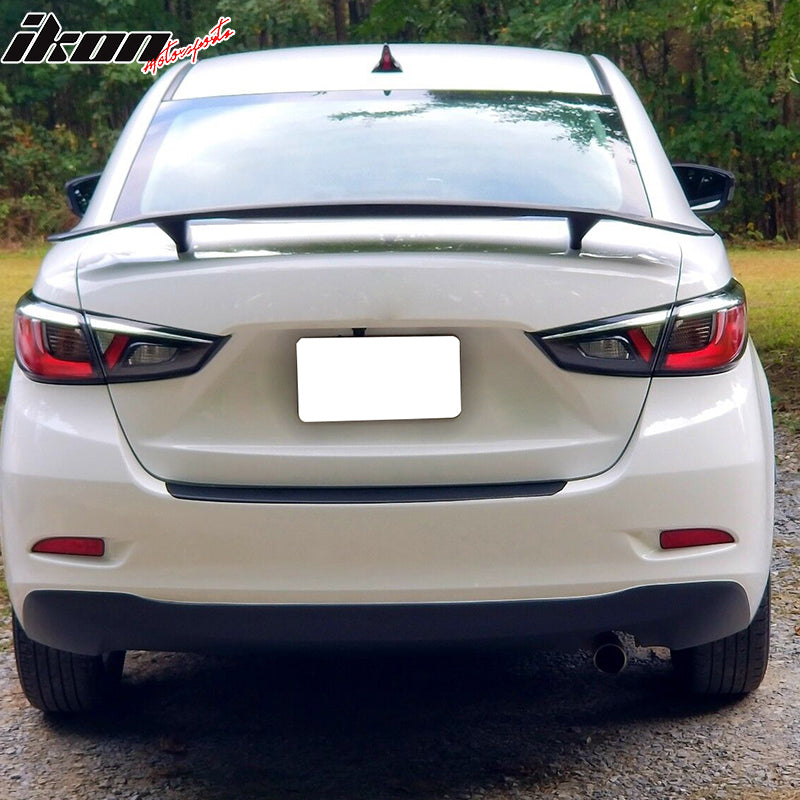 Universal 2 Post Rear Trunk Spoiler Wing Deck Lid Tail Trim Lip ABS Matte Black