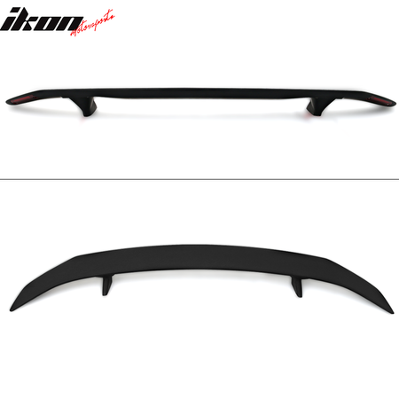 Universal Fitment Rear Trunk Spoiler Deck Wing With 2 Post&LED Turn Signal Light