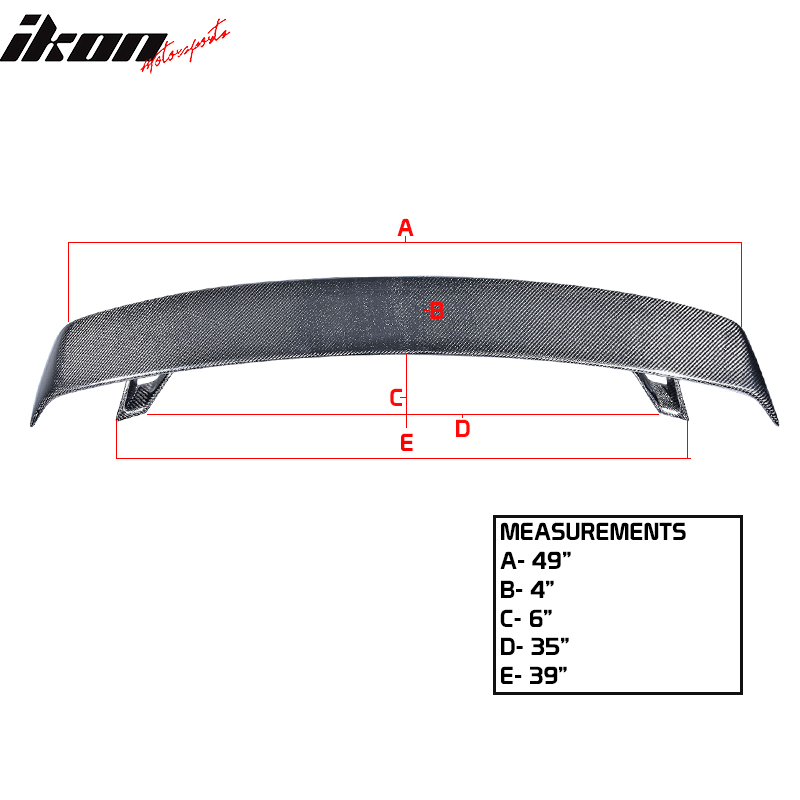 Universal Racing Rear Trunk Lid Spoiler Wing Lip Carbon Fiber CF