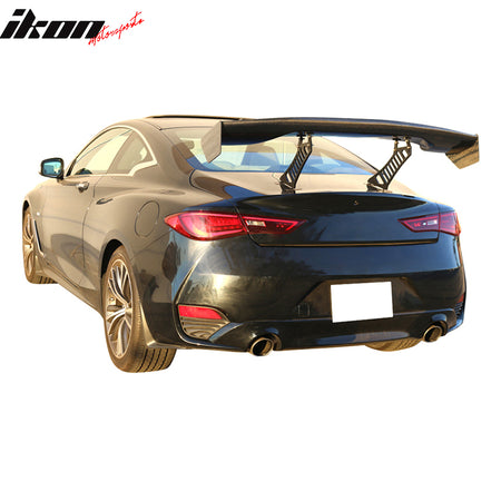 IKON MOTORSPRTS, Universal Spoiler Leg Brackets Compatible With Most Vehicles, Black Car Rear Trunk Spoiler Wing Legs Mounting Brackets Side Plates Pair