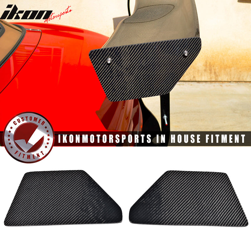 Universal V2 GT Carbon Fiber Rear Spoiler Wing Side Plate Add On