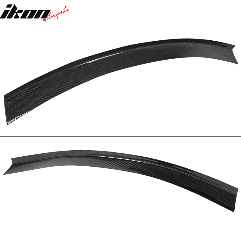 IKON MOTORSPORTS, Gurney Flap Compatible With 2016-2021 Honda Civic, Rear Add-on Trunk Spoiler Extension Lip Carbon Fiber, 2017 2018 2019 2020