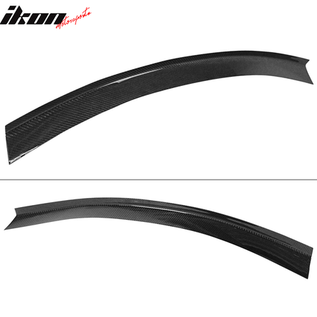 IKON MOTORSPORTS, Gurney Flap Compatible With 2016-2021 Honda Civic, Rear Add-on Trunk Spoiler Extension Lip Carbon Fiber, 2017 2018 2019 2020