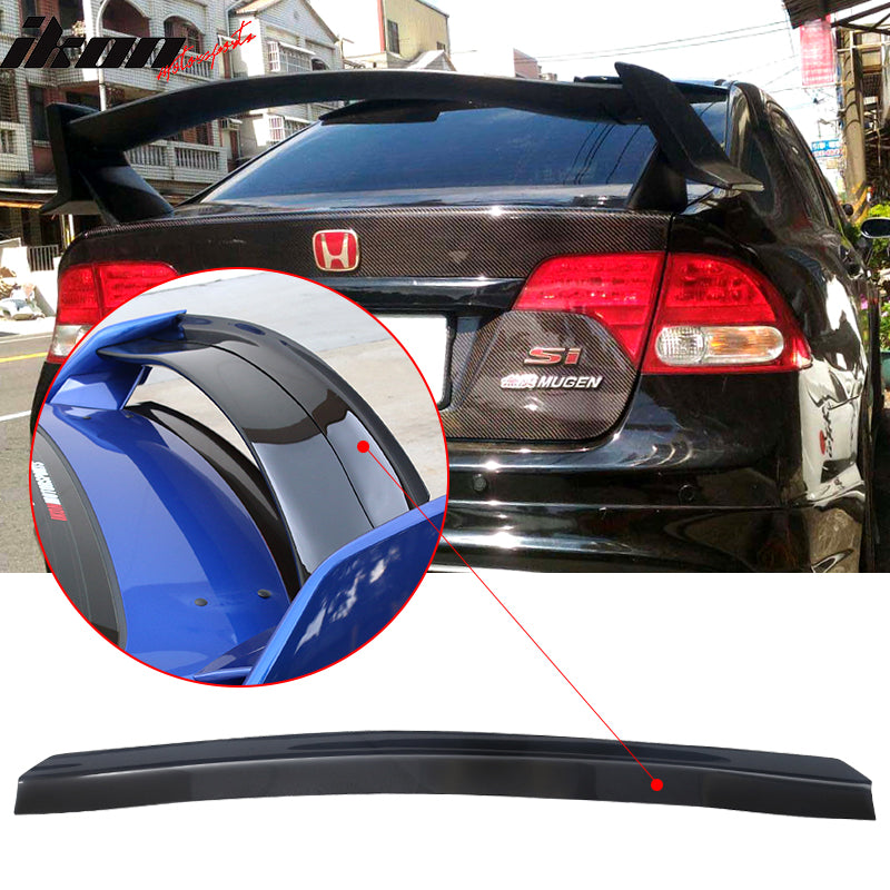 2006-2011 Honda Civic Smoke Top Gurney Flap Trunk Spoiler Acrylic