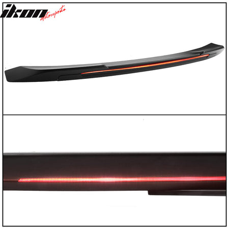 Fits 16-19 Chevy Cruze 4DR Sedan Long LED Style Trunk Spoiler Matte Black - ABS