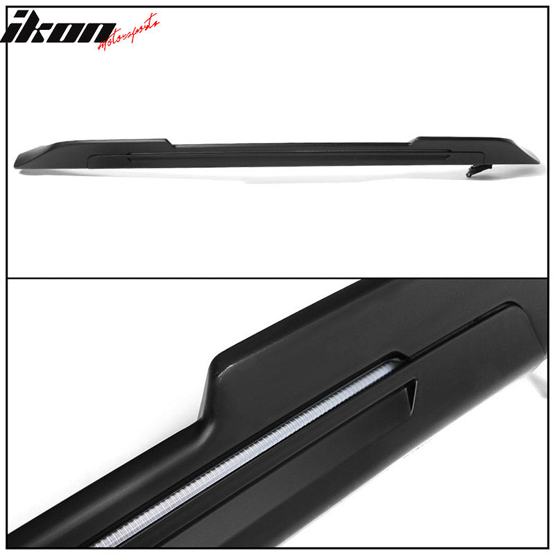 Fits 16-19 Chevy Cruze 4DR Sedan Long LED Style Trunk Spoiler Matte Black - ABS