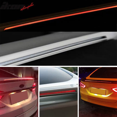 Fits 15-23 Ford Mustang 2DR Coupe Long LED Style Trunk Spoiler Matte Black - ABS