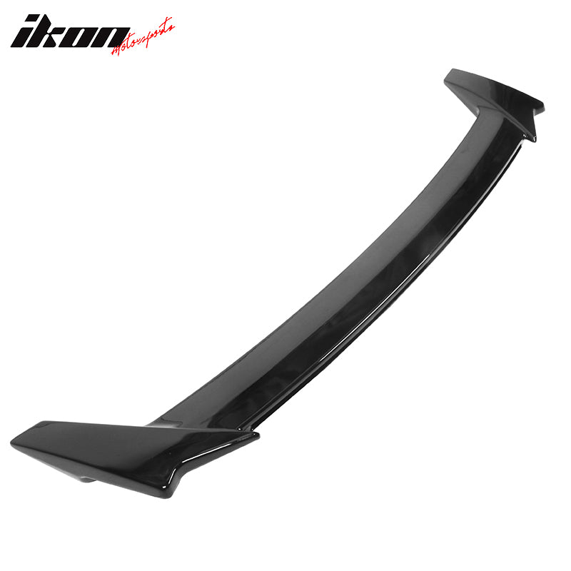 IKON MOTORSPORTS, Trunk Spoiler Compatible With 2016-2021 Honda Civic 4DR Sedan, Rear Trunk Spoiler Wing Deck Lid Matte Black ABS, 2017 2018 2019 2020