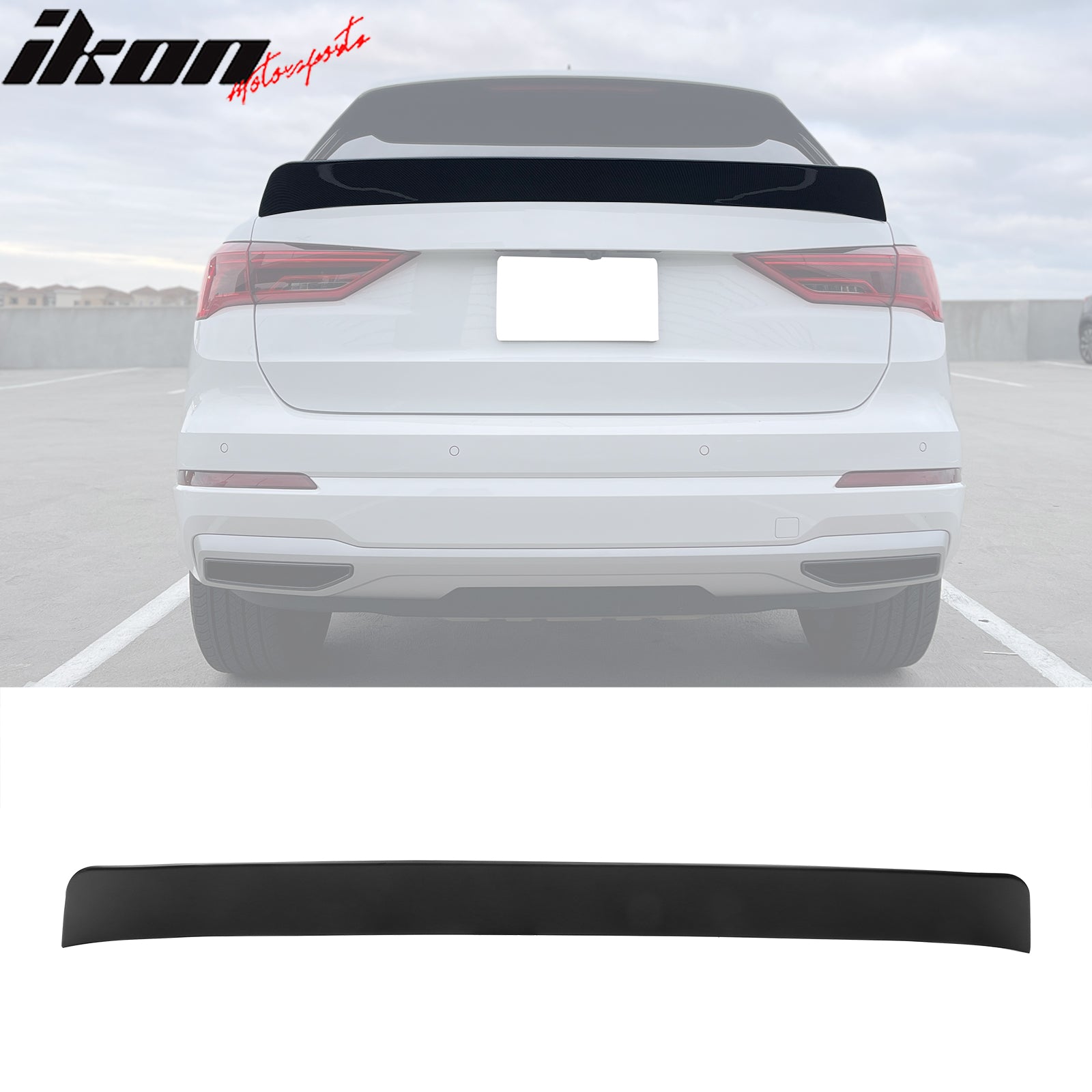 Fits 19-24 Audi Q3 IKON Style ABS Add-on Rear Trunk Spoiler Wing Lip