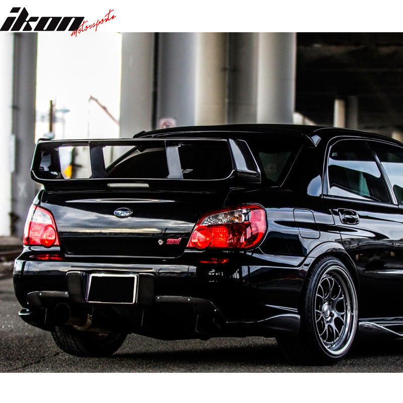 Wing Stabilizer Compatible With 2002-2007 Subaru Impreza, ABS Unpainted Trunk Boot Lip Spoiler Wing & 3M Tape Add On By IKON MOTORSPORTS, 2003 2004 2005 2006