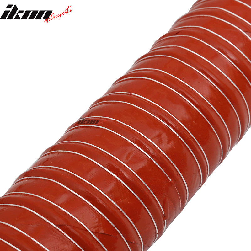 Universal Brake Cooling Dual Layer Insulation Hose W/ Flange 2.5*40 Inches 2PC