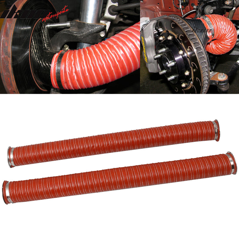 Universal Brake Cooling Dual Layerinsulation Hose W/ Flange 3.5in 2 Pc