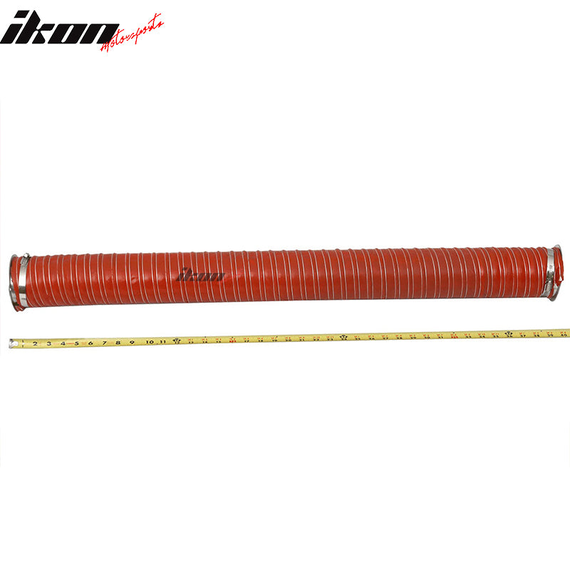 Universal Brake Cooling Dual Layer Insulation Hose With Flange 3.5 Inch 2 PC