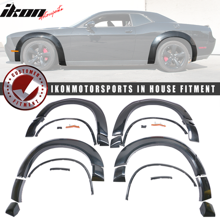 Fit 15-23 Dodge Challenger Hellcat Front Bumper Cover W/Lip + Demon Fender Flare