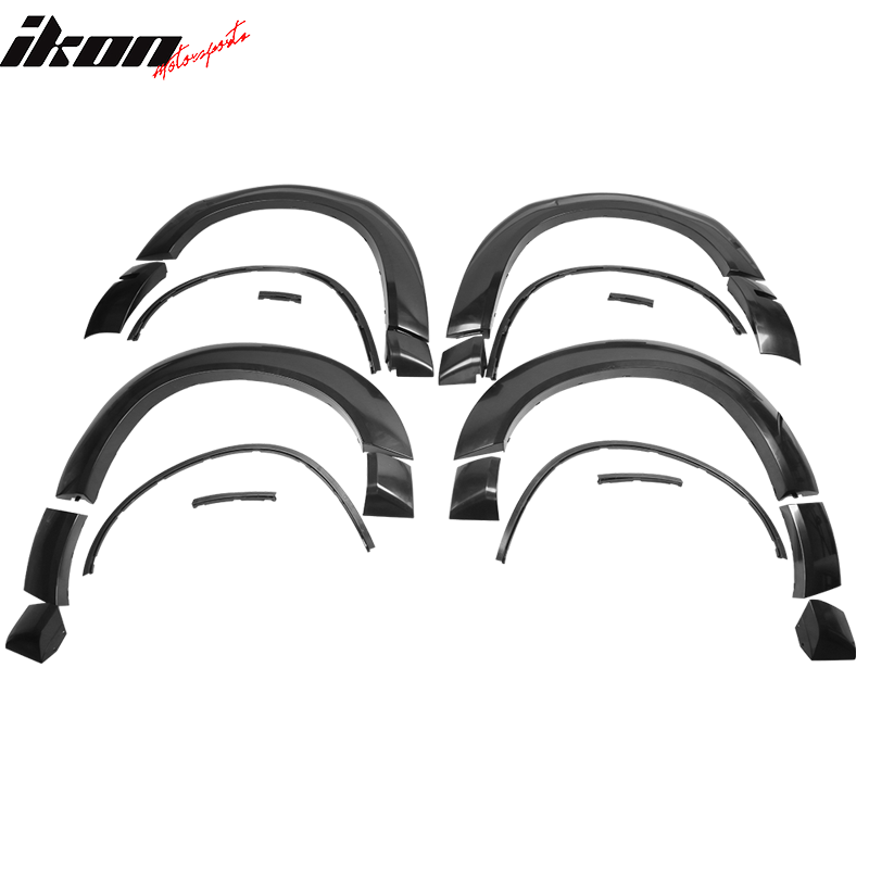 Fender Flares Compatible With 2015-2023 Dodge Challenger Base Model, Demon Style Unpainted Black PP by IKON MOTORSPORTS