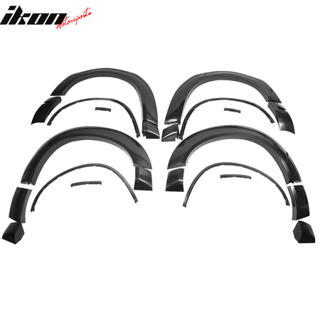 Fender Flares Compatible With 2015-2023 Dodge Challenger Base Model, Demon Style Unpainted Black PP by IKON MOTORSPORTS