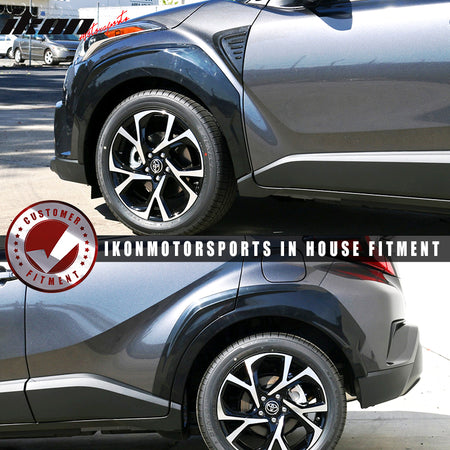 Fender Flares Compatible With 17-18 Toyota CHR C-HR, Fender Flares Unpainted Black PP by IKON MOTORSPORTS