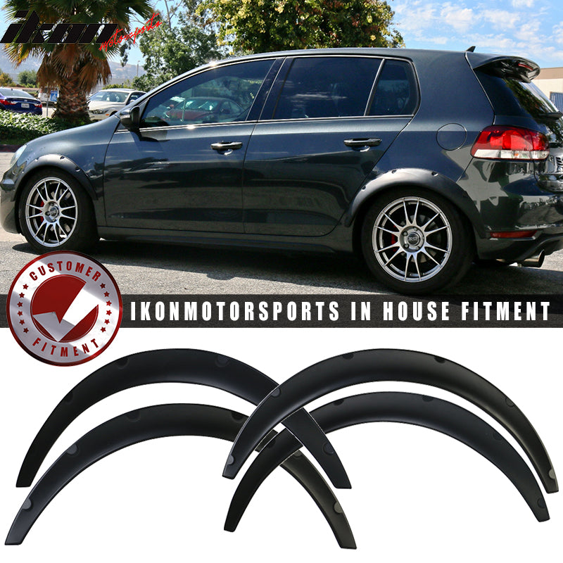 Ikon V2 Universal 50mm Front & 70mm Wide Rear PU Fender Flares of 4