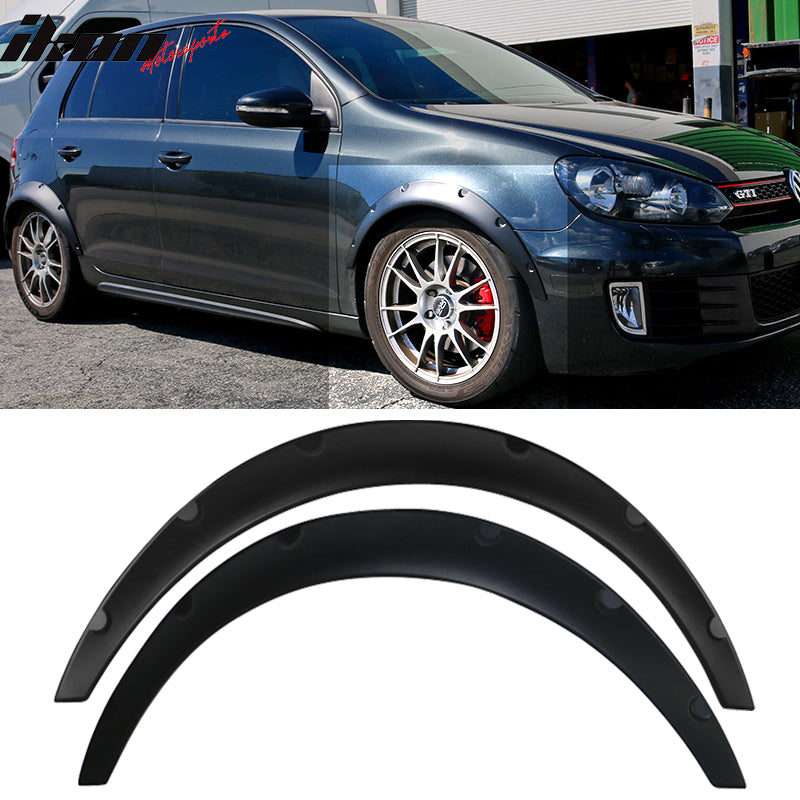 Universal Matte Black 2PCS 50mm Thickness Fender Flares Wheel Cover PU