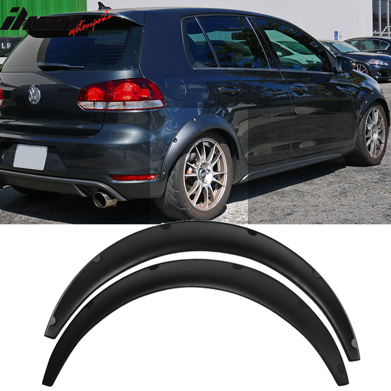 Universal Matte Black 2PCS 70mm Thickness Rear Fender Flares PU