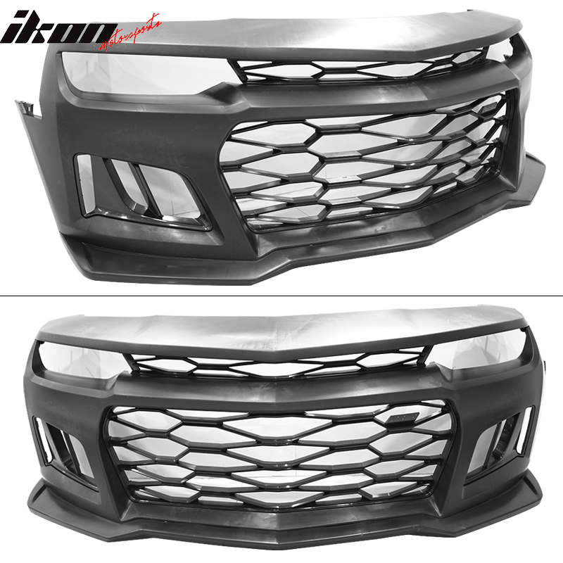 Fit 14-15 Chevy Camaro ZL1 Style Front Bumper Cover Chrome Headlight Fog Lights