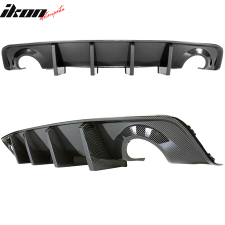 Fits 15-23 Charger Rear Bumper Conversion w/ Carbon Fiber Print Rear Diffuser PP