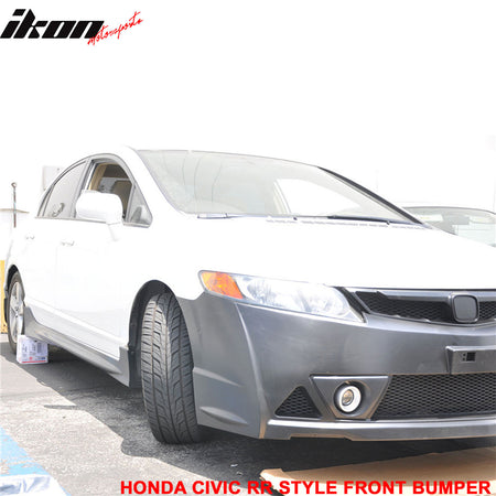 Fits 06-11 Civic Sedan Mugen RR Front Bumper & LED Daytime Running Fog Lamp DRL