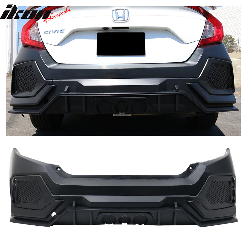 2016-2021 Honda Civic 10th X Gen 4DR Sedan Type R Rear Bumper Cover