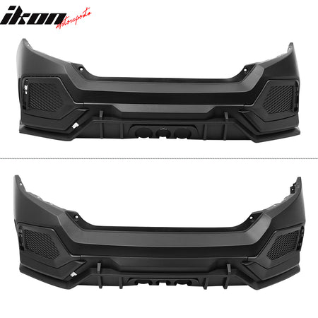 Fits 16-21 Honda Civic 10th X Gen 4DR Sedan Type R Rear Bumper Cover Replacement