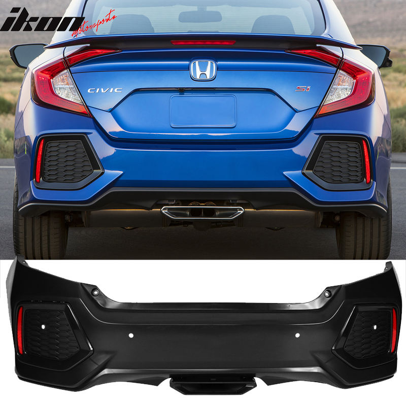 2016-2021 Honda Civic Sedan SI Style Unpainted Rear Bumper PP + ABS