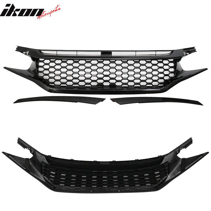 Fits 16-21 Honda Civic OE Style Front Bumper Cover Conversion Kit W/Grille PP