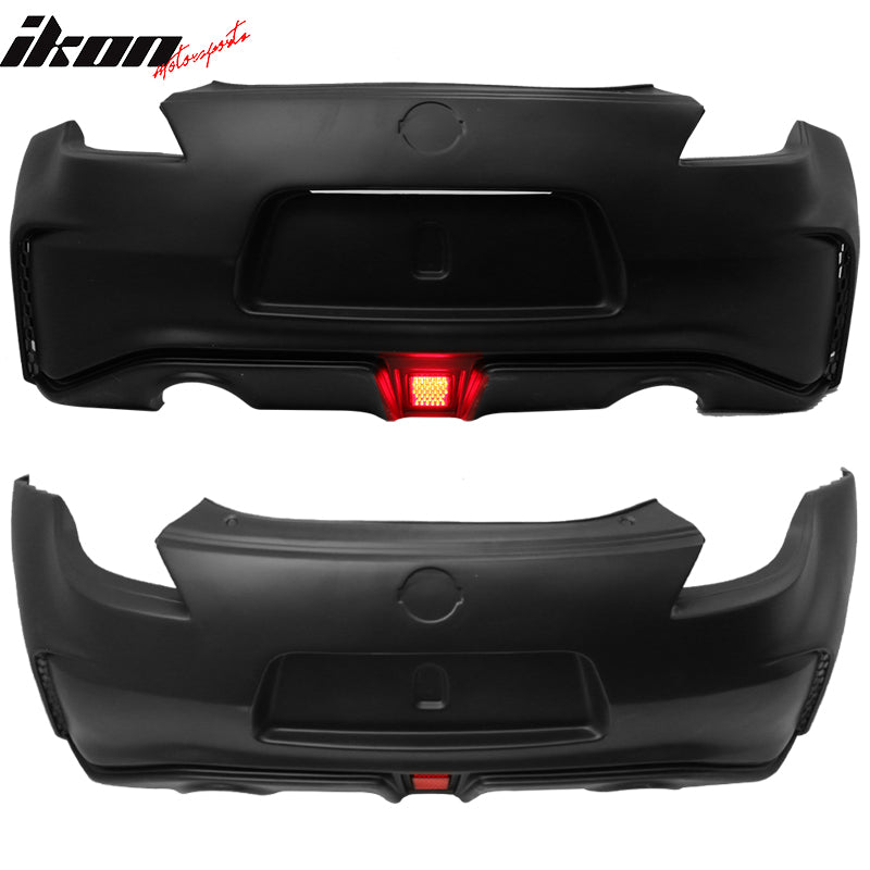 Fits 09-20 Nissan 370Z NS Style Front + Rear Bumper Cover Unpainted Black PP