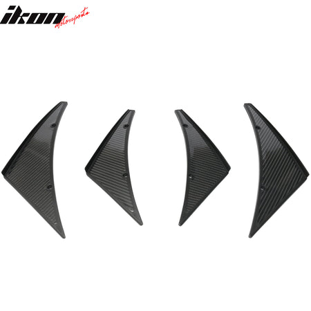 Universal Front Bumper Lip Splitter Fins Spoiler Car Canards Carbon Fiber Print