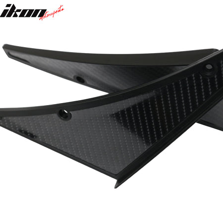 Universal Front Bumper Lip Splitter Fins Spoiler Car Canards Carbon Fiber Print