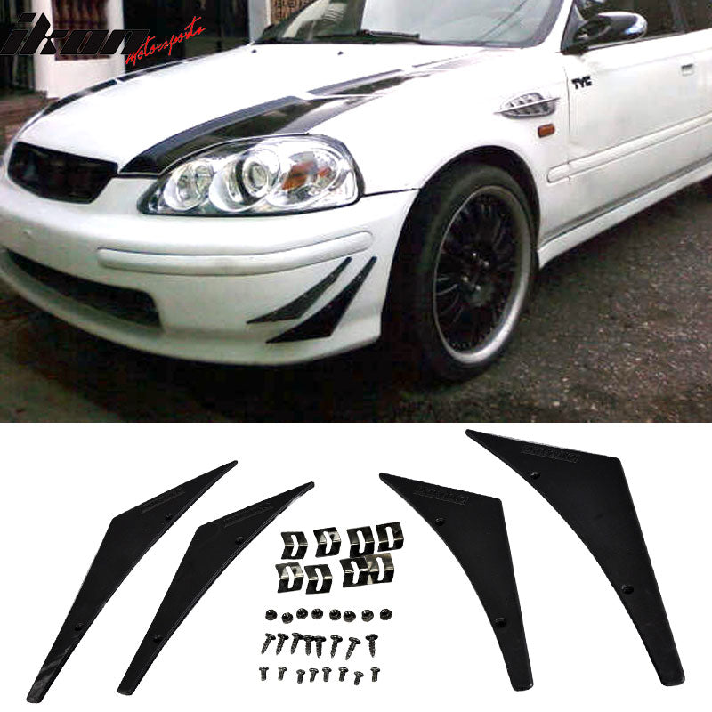 Universal GMC 4 PCS Front Bumper Lip Splitter Fin Spoiler Canard