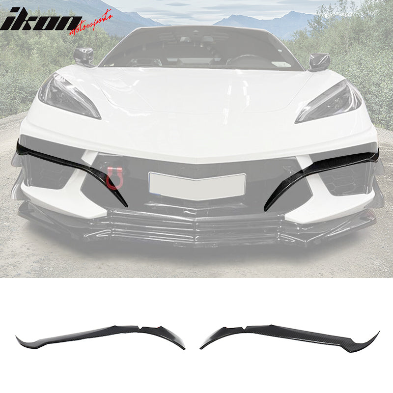 2020-2025 Chevrolet Corvette IKON Front Canard Splitter Carbon Fiber