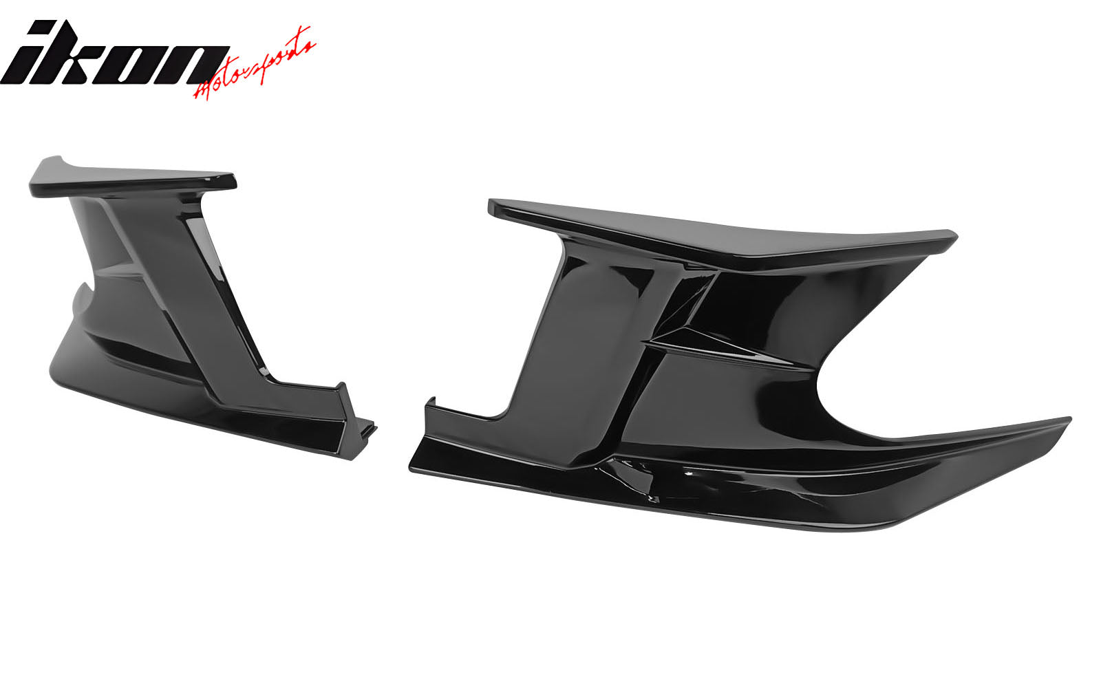 Fits 19-24 Toyota Corolla 5DR Front Bumper Canards Gloss Black ABS Side Spoiler