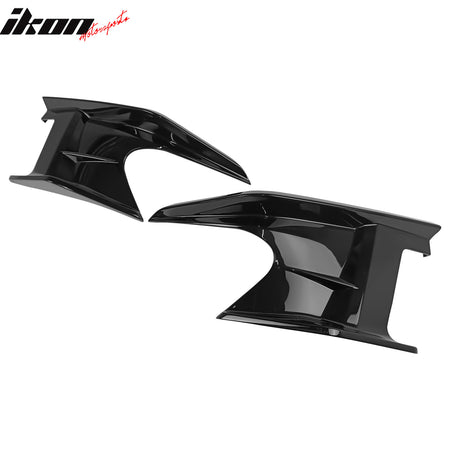 Fits 19-24 Toyota Corolla 5DR Front Bumper Canards Gloss Black ABS Side Spoiler