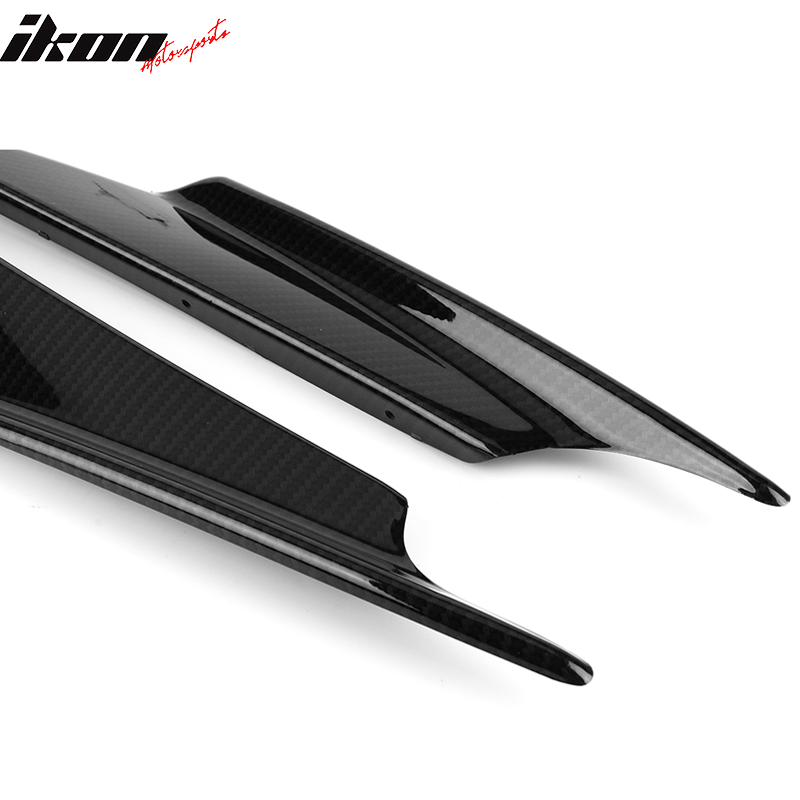 Universal Front Bumper Fin Canards Splitters B Style Carbon Fiber Print 36CM 2Pc