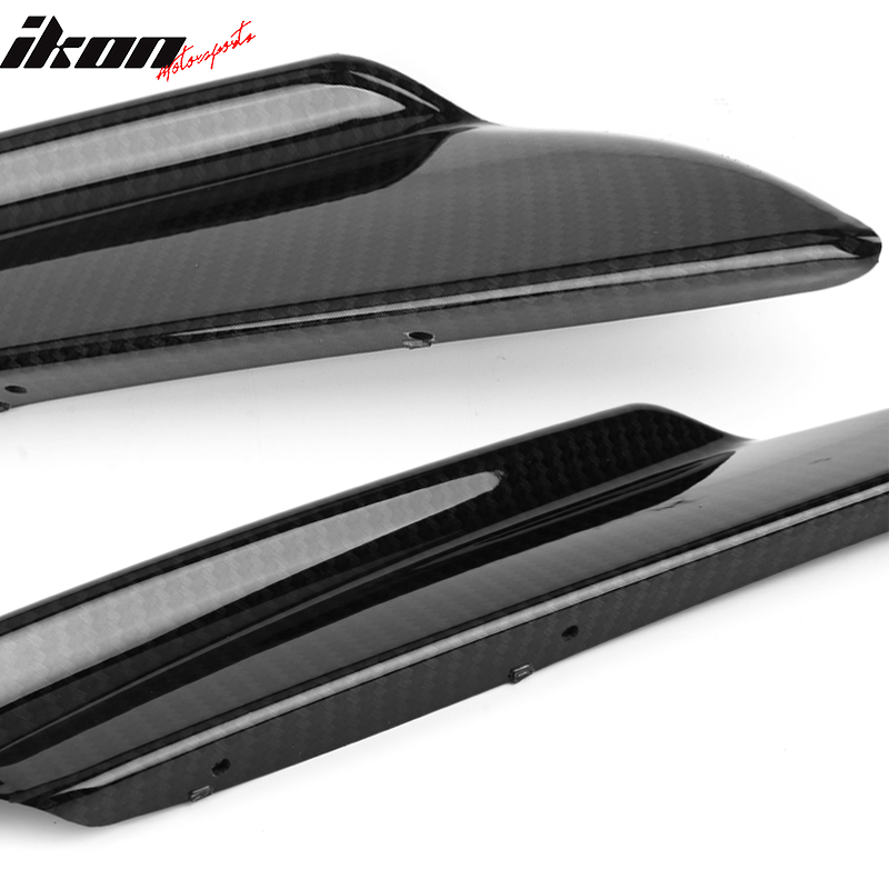 Universal Front Bumper Fin Canards Splitters B Style Carbon Fiber Print 36CM 2Pc